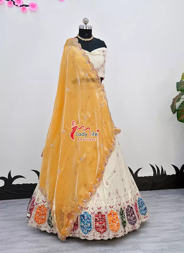 Multicolor Embroidered Chaniya Choli