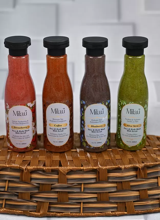 MILAU FACE & BODY WASH WITH SCRUB